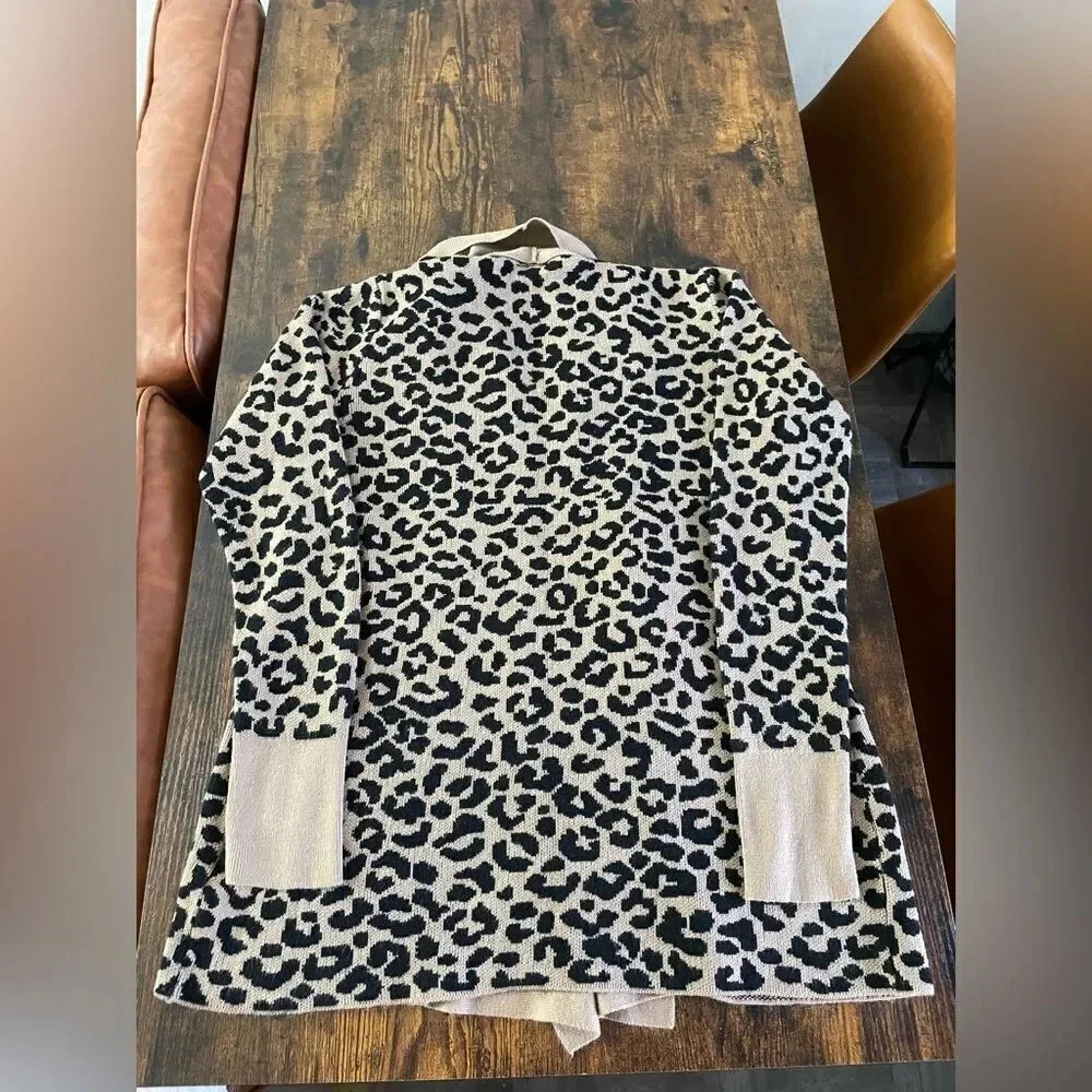 moon & madison open cardigan leopard print - Picture 7 of 7